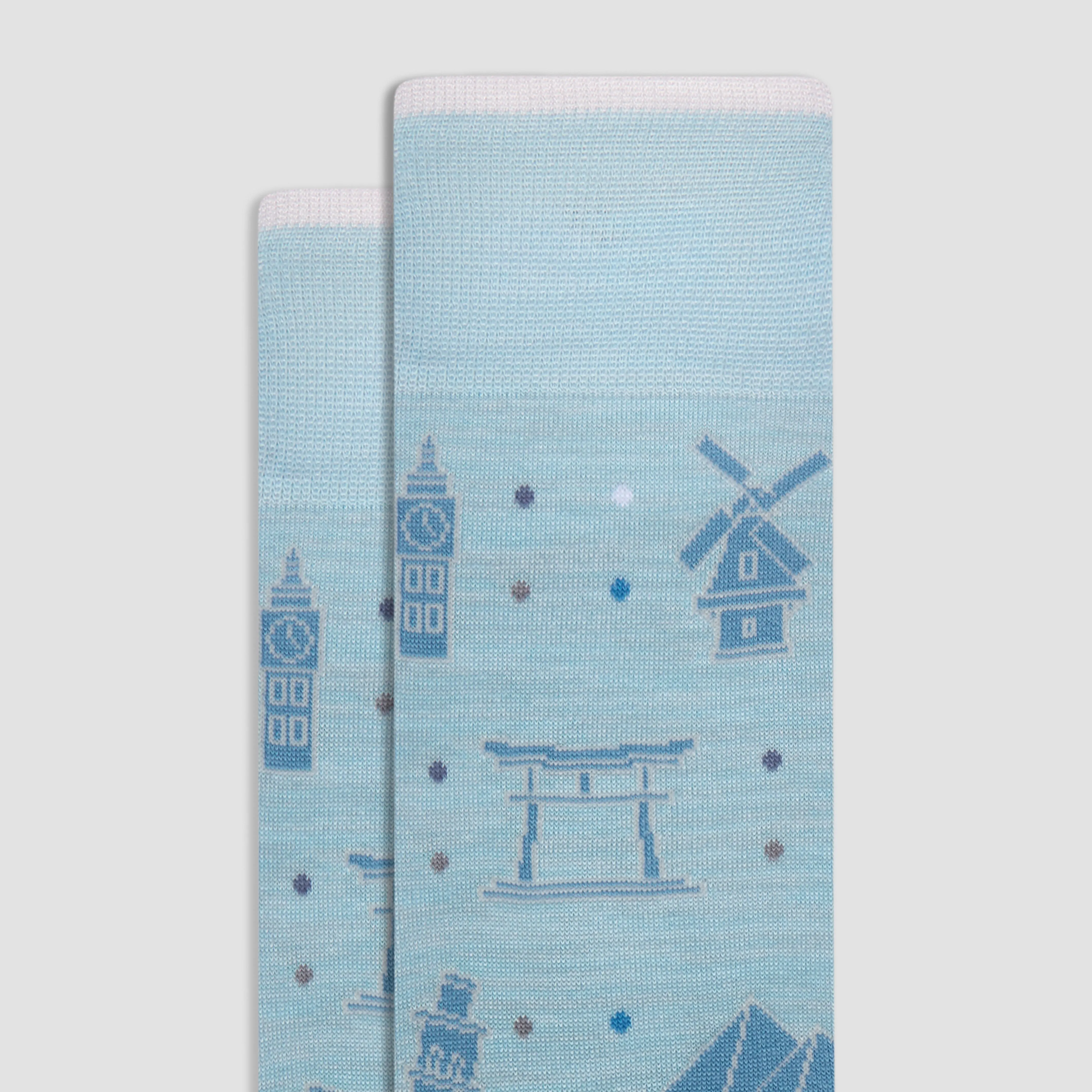 World Landmarks Mid-Calf Socks