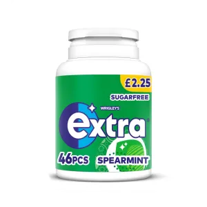 Wrigley's Extra Spearmint Sugarfree Chewing Gum Bottle PMP £2.50 - 6 Count